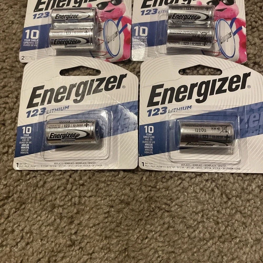 Energizer‎ 123 Lithium Batteries 4pc, 2 2 pc, 2 1 pc 10 123 lithium batteries